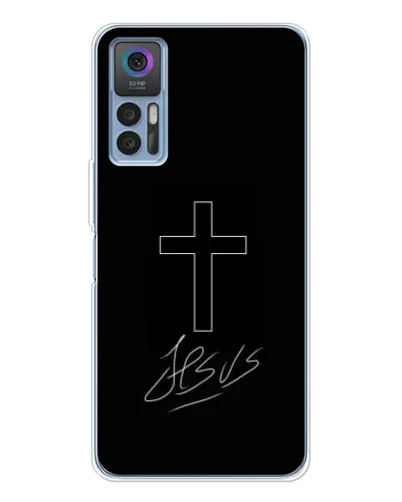 Чехол для TCL 30 с картинкой «Графический крест Jesus» Чехол для TCL 30 с картинкой «Графический крест Jesus»