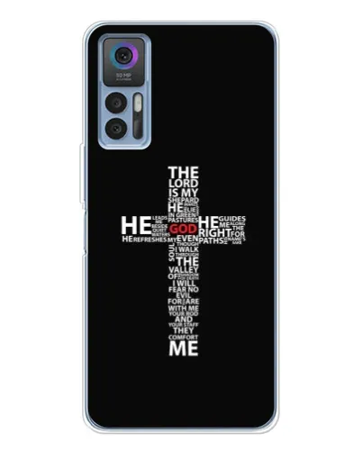 Чехол для TCL 30 с картинкой «Текстовый крест» Чехол для TCL 30 с картинкой «Текстовый крест»