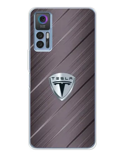 Чехол для TCL 30 с картинкой «Металлическая текстура Tesla»
