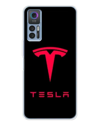 Чехол для TCL 30 с картинкой «Tesla Red Logo»