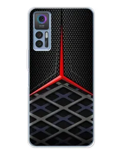 Чехол для TCL 30 с картинкой «Mercedes Carbon Grid»