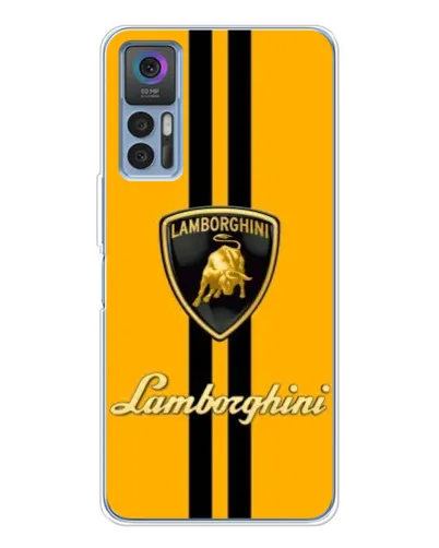Чохол для TCL 30 з картинкою «Lamborghini Stripe жовтий»