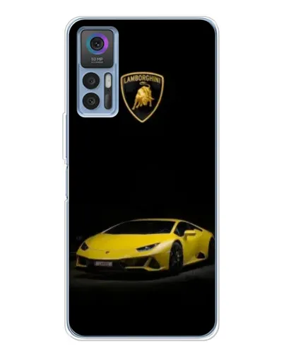 Чохол для TCL 30 з картинкою «Lamborghini жовтий акцент»