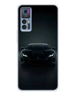 Чохол для TCL 30 з картинкою «Чорний Lamborghini Aventador»