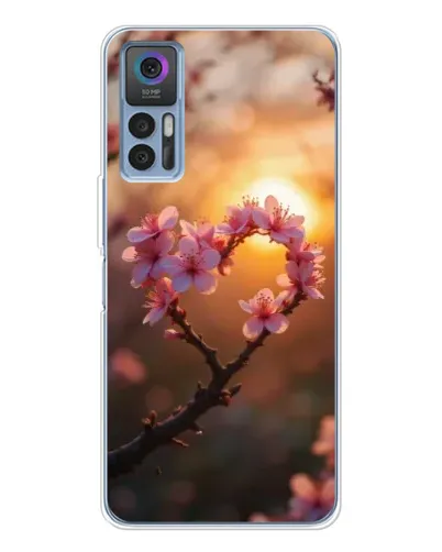 Чехол для TCL 30 с картинкой «Розовый цвет сердце на фоне заката» Чехол для TCL 30 с картинкой «Розовый цвет сердце на фоне заката»