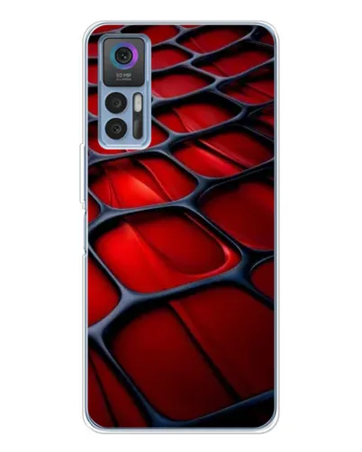 Чехол для TCL 30 с картинкой «Красная глянцевая сетка»