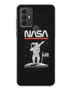 Чехол для TCL 306 с картинкой «NASA — шагаем по Луне»