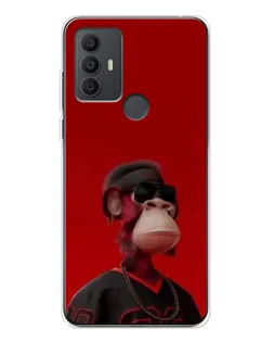 Чохол для TCL 306 з картинкою «Bored Ape в червоному»