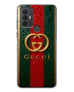 Чохол для TCL 306 з картинкою «Gucci — фірмова смуга та золото»