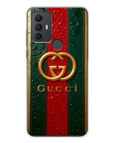 Чехол для TCL 306 с картинкой «Gucci — фирменная полоса и золото» Чехол для TCL 306 с картинкой «Gucci — фирменная полоса и золото»