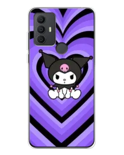 Чохол для TCL 306 з картинкою «Kuromi та фіолетові серця»
