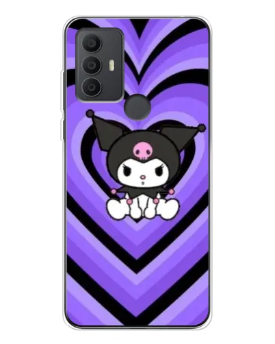 Чохол для TCL 306 з картинкою «Kuromi та фіолетові серця»
