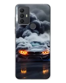 Чохол для TCL 306 з картинкою «BMW у диму»