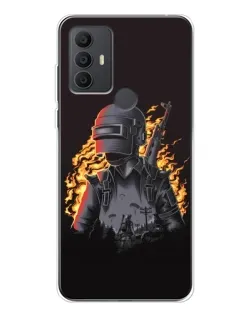 Чехол для TCL 306 с картинкой «PUBG — огненный силуэт»