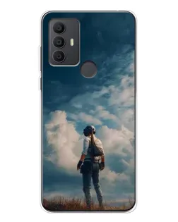 Чехол для TCL 306 с картинкой «Герой PUBG на скале»