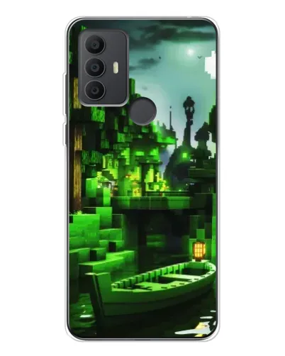 Чехол для TCL 306 с картинкой «Minecraft лесной пейзаж»