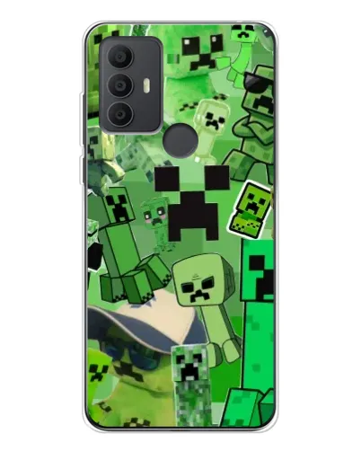 Чехол для TCL 306 с картинкой «Криперы Minecraft»