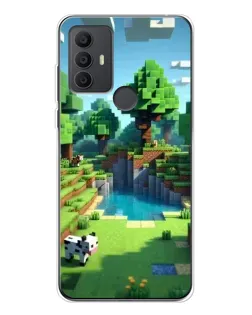 Чехол для TCL 306 с картинкой «Minecraft летний день»