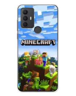 Чехол для TCL 306 с картинкой «Minecraft классический мир»