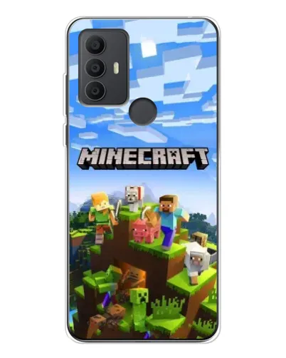 Чехол для TCL 306 с картинкой «Minecraft классический мир»