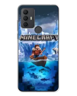 Чехол для TCL 306 с картинкой «Minecraft ледяной мир»