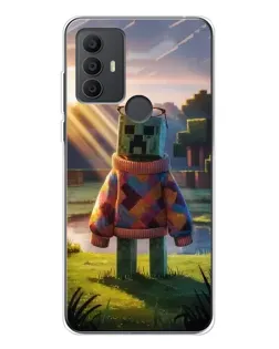 Чехол для TCL 306 с картинкой «Крипер в свитере»