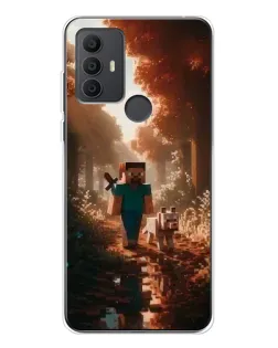 Чехол для TCL 306 с картинкой «Стив в лесу»