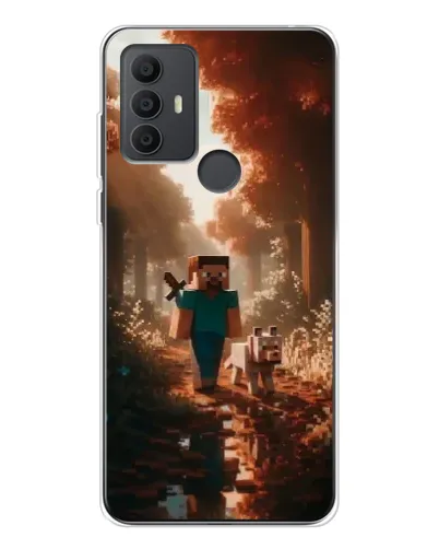 Чехол для TCL 306 с картинкой «Стив в лесу»