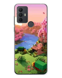 Чехол для TCL 306 с картинкой «Розовое дерево Minecraft»