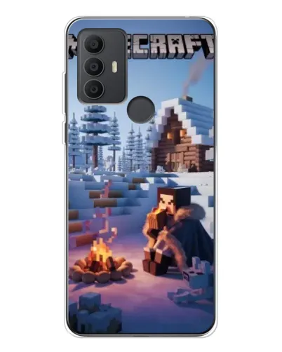 Чехол для TCL 306 с картинкой «Зимний Minecraft»