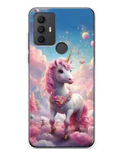 Чехол для TCL 306 с картинкой «Единорог среди облаков»