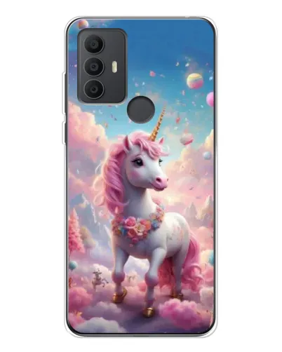 Чехол для TCL 306 с картинкой «Единорог среди облаков»
