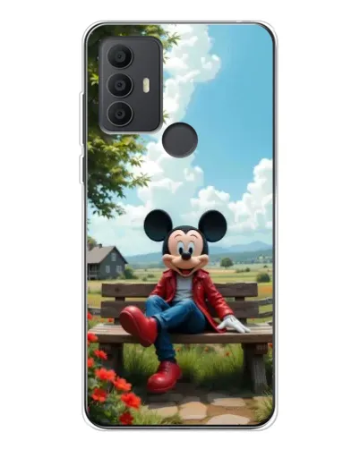 Чехол для TCL 306 с картинкой «Микки на скамейке»