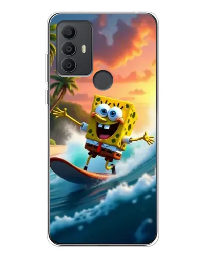 Чехол для TCL 306 с картинкой «Губка Боб серфингист»