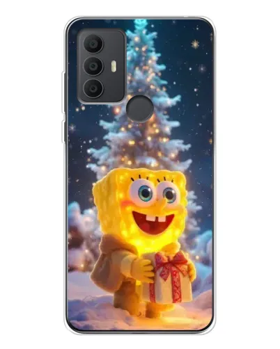 Чехол для TCL 306 с картинкой «Рождественский Спанч Боб»