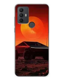 Чехол для TCL 306 с картинкой «Cybertruck на Марсе»
