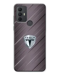 Чехол для TCL 306 с картинкой «Металлическая текстура Tesla»
