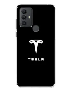 Чехол для TCL 306 с картинкой «Tesla White Logo»