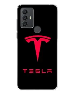 Чехол для TCL 306 с картинкой «Tesla Red Logo»