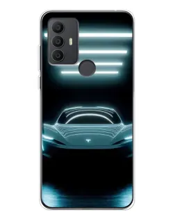 Чехол для TCL 306 с картинкой «Tesla в неоне»