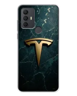 Чехол для TCL 306 с картинкой «Мраморная Tesla Gold»