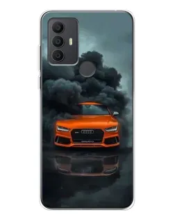 Чехол для TCL 306 с картинкой «Audi в облаках дыма»