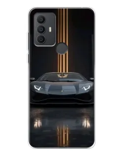 Чохол для TCL 306 з картинкою «Lamborghini золоті лінії»
