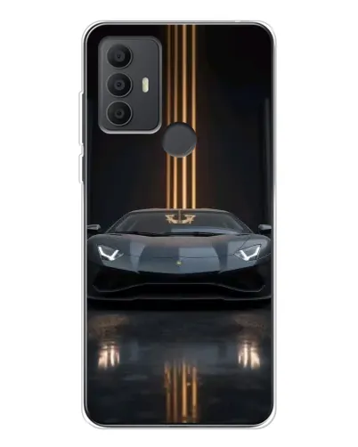 Чехол для TCL 306 с картинкой «Lamborghini золотые линии»