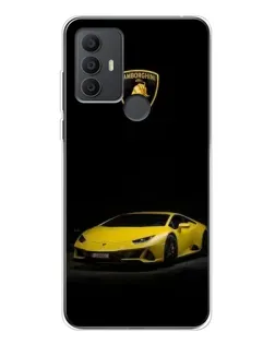 Чехол для TCL 306 с картинкой «Lamborghini желтый акцент»