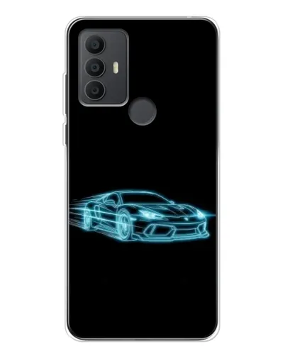 Чехол для TCL 306 с картинкой «Неоновый контур Lamborghini»