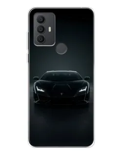 Чехол для TCL 306 с картинкой «Черный Lamborghini Aventador»