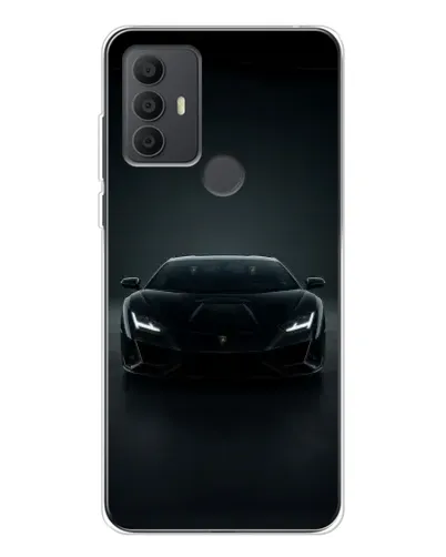 Чехол для TCL 306 с картинкой «Черный Lamborghini Aventador»