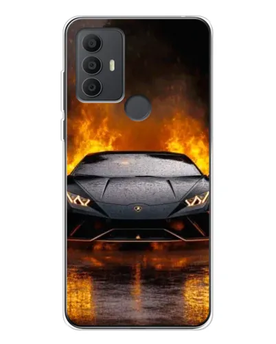 Чехол для TCL 306 с картинкой «Lamborghini в огне»