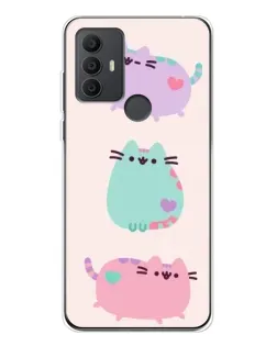 Чехол для TCL 306 с картинкой «Pusheen трио»